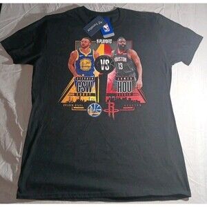 Stephen Curry GSW James Harden HOU Playoffs Fanatics Size Large T Shirt